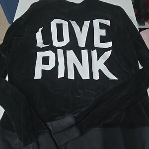 VS Pink Velour Hoodie Nwt Large
